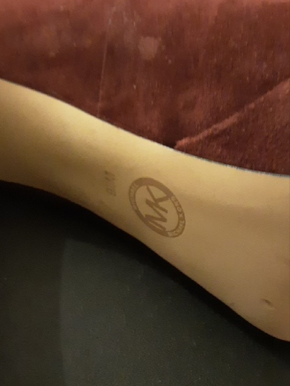 NWT Michael Kors Wine Suede Round-Toe Heels - Picture 6 of 6